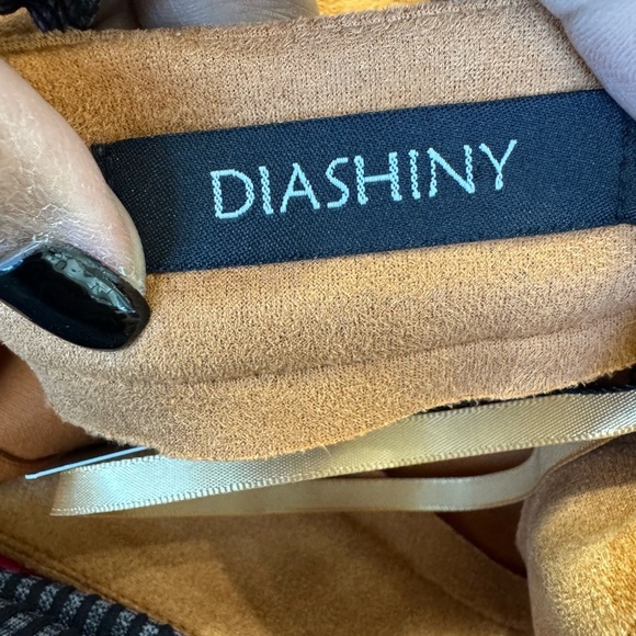 Diashiny Faux Suede Lace-Up Mini Skirt Camel Brown Boho Western Chic - Picture 5 of 8